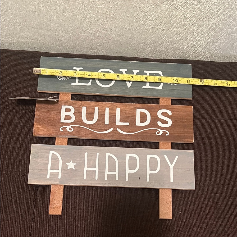 #1095+ Rustic Love Builds a Happy Home Wall Sign “12X12” - Picture 2 of 4